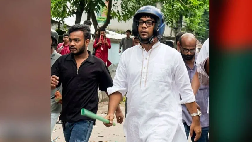 মাথায় হেলমেট, হাতে লাঠি, সংঘর্ষের নেতৃত্বে যুবদল নেতা নয়ন